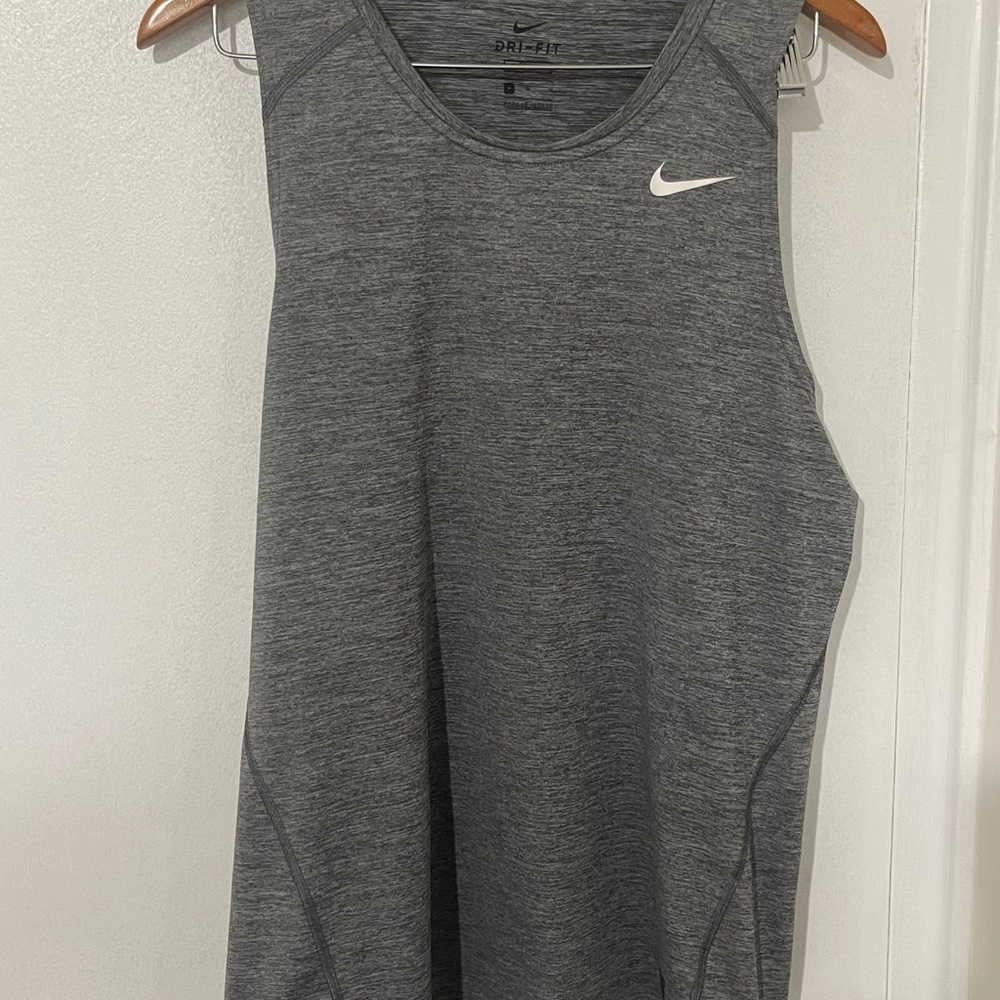 Nike Gray Fitted Muscle Tee Tank Top